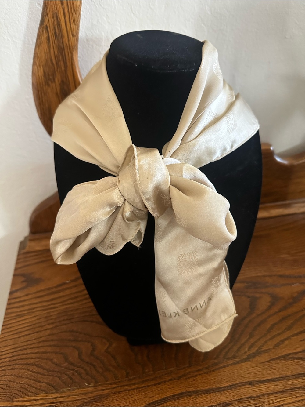 Anne Klein Vintage Silk Logo Scarf